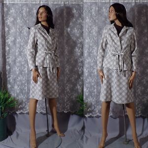 Vintage 70s Dress & Jacket 1970s Groovy Funky Retro Fall Halloween Size Large